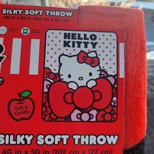 Hello Kitty Christmas Bows & Polka Dots Silky Soft Throw Blanket *NEW*